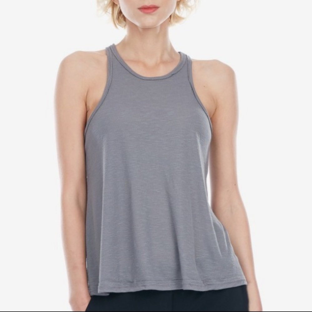 FREE PEOPLE High neck slub ribbed tank